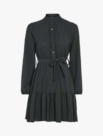 Robe patineuse à bord volanté - Noir - 1