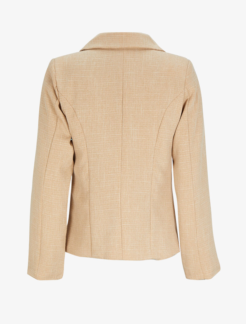 Veste droite chinée - Beige - 2