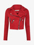 Perfecto court en suédine à poches zippées - Rouge - 1