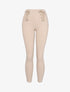 Pantalon slim à oeillets et lacets décoratifs - Beige - 1