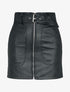 Mini jupe en simili à zip et grandes poches - Noir - 4