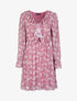 Robe imprimé cachemire stylisé à col V volanté - Vieux rose - 5