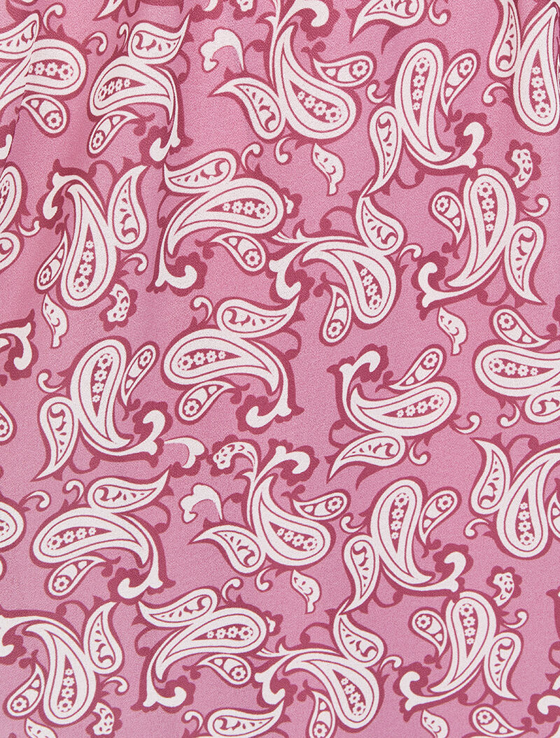 Robe imprimé cachemire stylisé à col V volanté - Vieux rose - 4