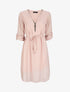 Robe en voile transparent à col zippé - Rose - 1