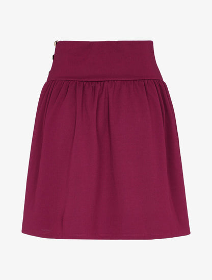 Jupe taille haute patineuse - Bordeaux - 2