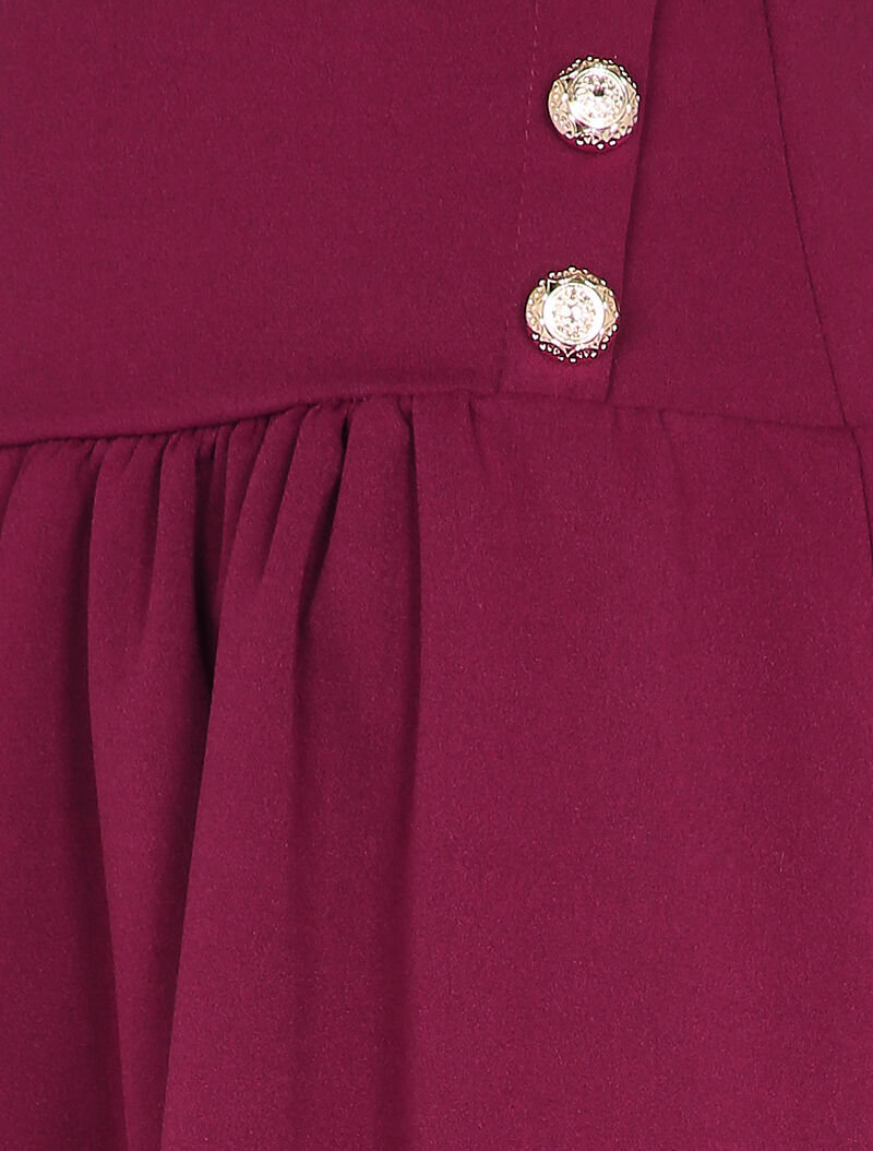 Jupe taille haute patineuse - Bordeaux - 3