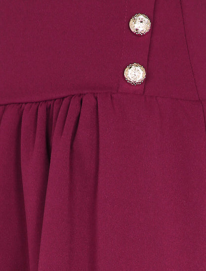 Jupe taille haute patineuse - Bordeaux - 3