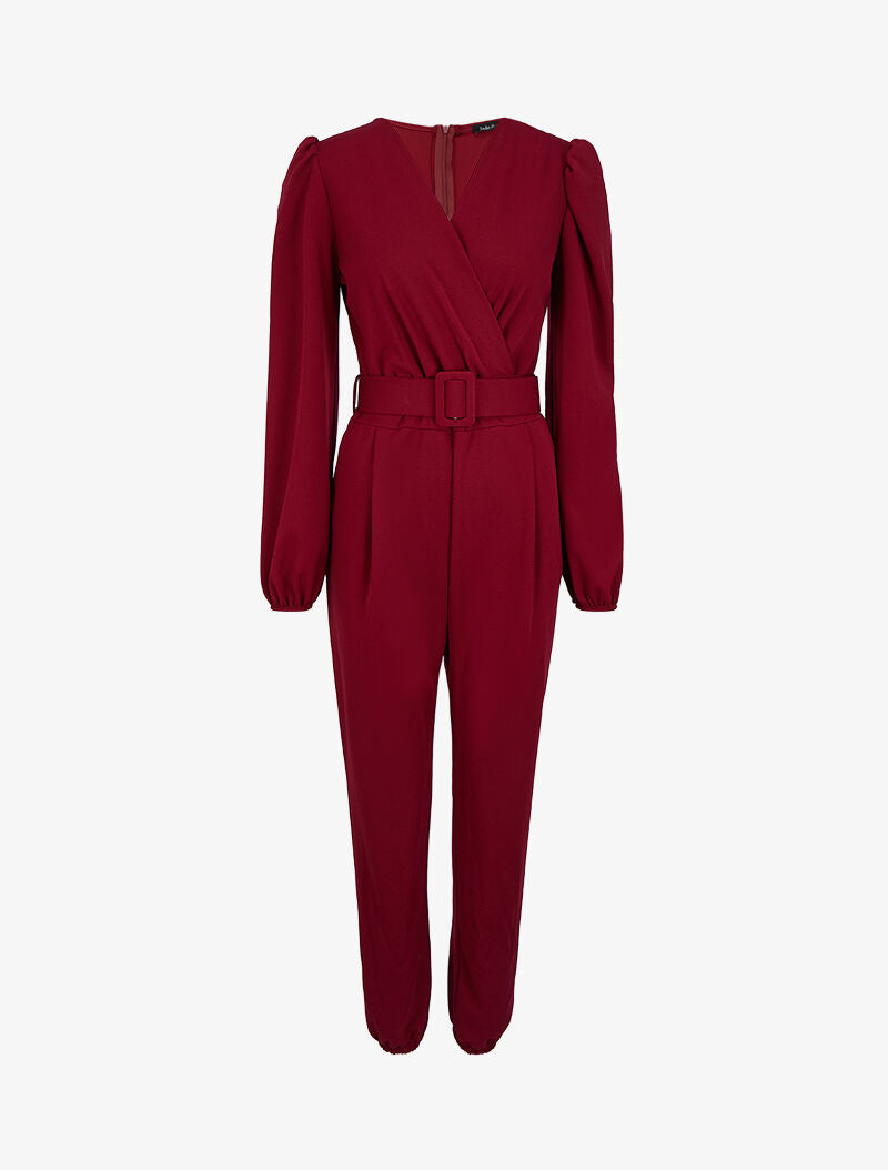 Combinaison cache-coeur unie - Bordeaux - 3