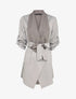 Veste en suédine à manches 3/4 à sangles - Gris clair - 1