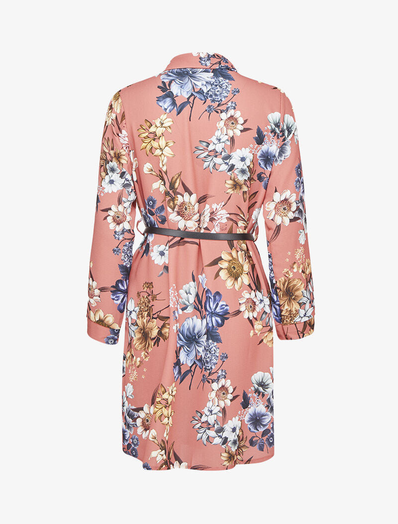 Robe chemise imprimé fleuri - Rose - 2