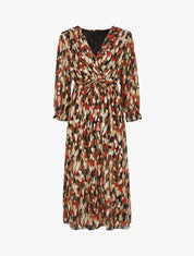 Robe longue bohème à imprimé automnal - Noir - 1