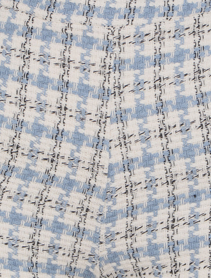 Mini short taille haute en tweed - Bleu ciel - 3