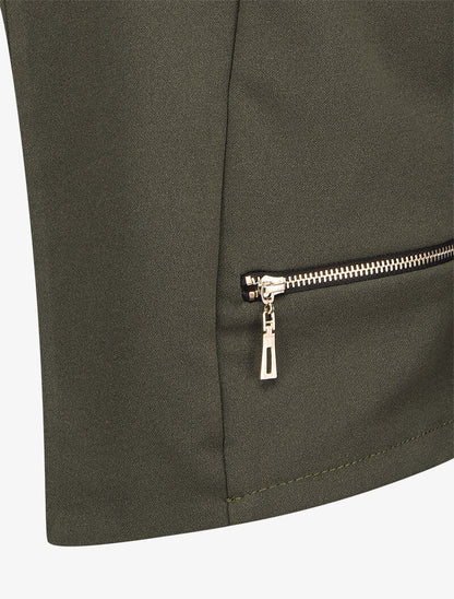 Blazer léger à col cranté - Kaki - 3