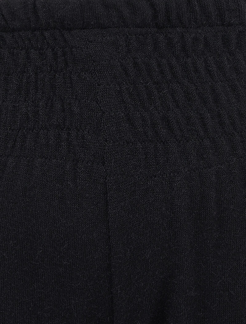 Pantalon en maille douce coupe droite - Noir - 3