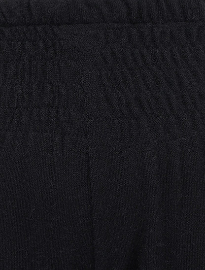 Pantalon en maille douce coupe droite - Noir - 3