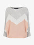 Pull chauve-souris à motifs géométriques - Gris/rose - 1