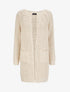 Gilet ouvert en maille crochet - Beige - 4
