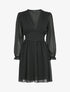 Robe empire à manches bouffantes transparentes - Noir - 4