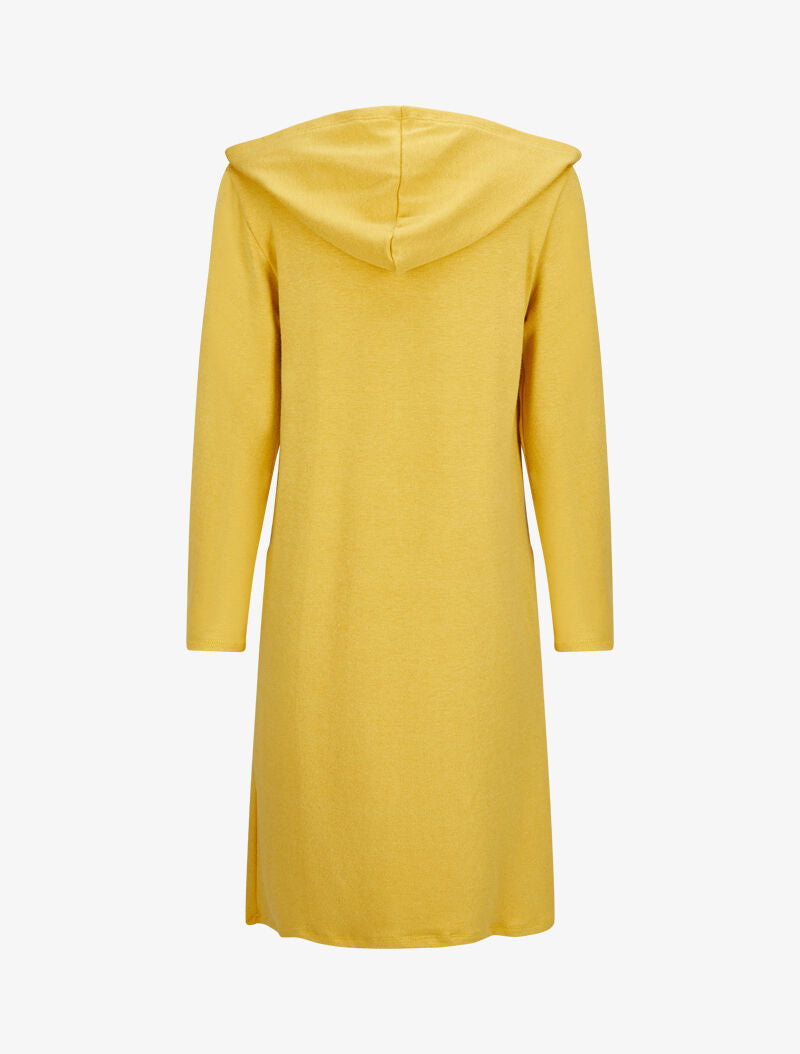 Gilet doux et long à capuche - Jaune - 2