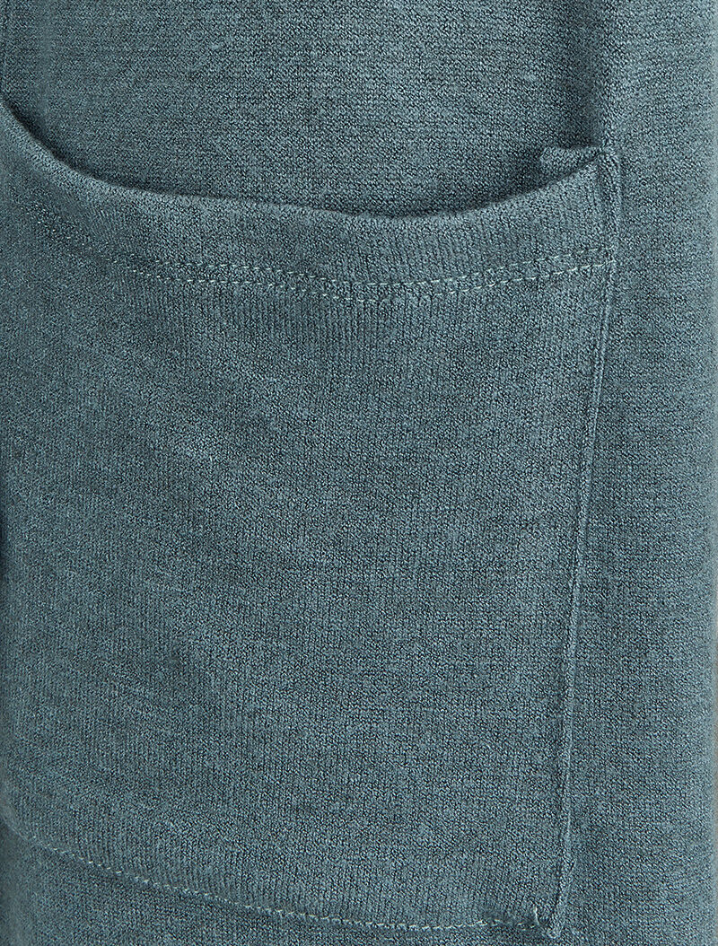 Gilet doux et long à poches plaquées - Bleu gris - 3