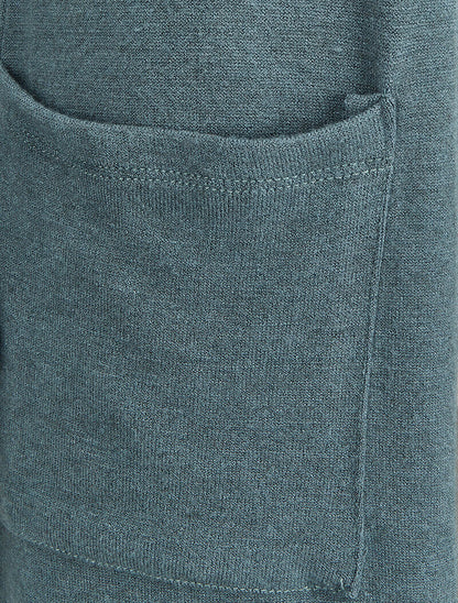 Gilet doux et long à poches plaquées - Bleu gris - 3
