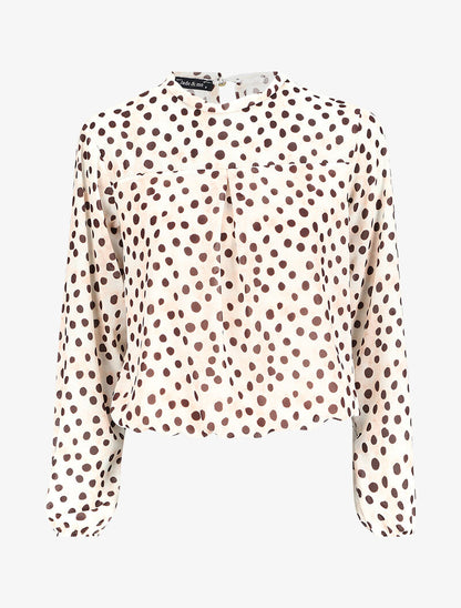 Top boule à pois - Beige - 2