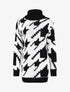 Pull long à col roulé et imprimé pied de coq stylisé - Noir - 1