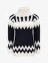 Pull long à col roulé et motifs géométriques - Beige - 4