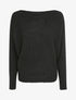 Pull col bateau en maille striée - Noir - 4