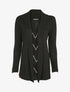 Gilet ouvert en maille à col droit - Noir - 1