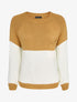 Pull coupe droite bicolore - Camel/noir - 4