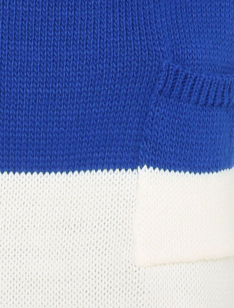 Pull coupe droite bicolore - Bleu roi/blanc - 3