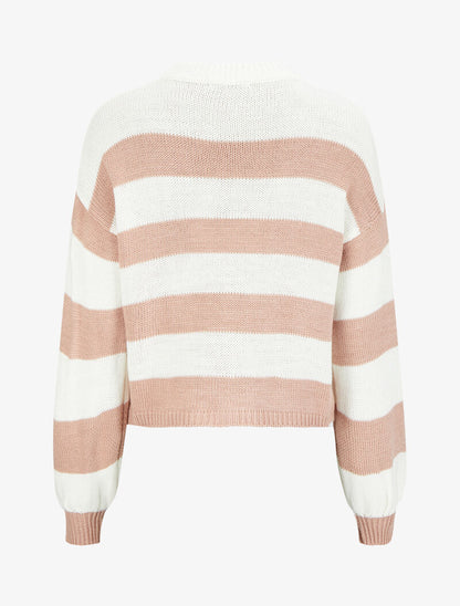 Pull à rayures - Rose/blanc - 2