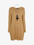 Robe pull fluide avec sautoir - Camel - 1