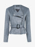 Perfecto péplum en suédine - Gris foncé - 3