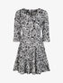 Robe patineuse à imprimé roses en velours dévoré - Blanc - 1