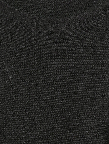 Pull à col bénitier et manches dolman - Noir - 3