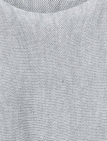 Pull à col bénitier et manches dolman - Gris clair - 3