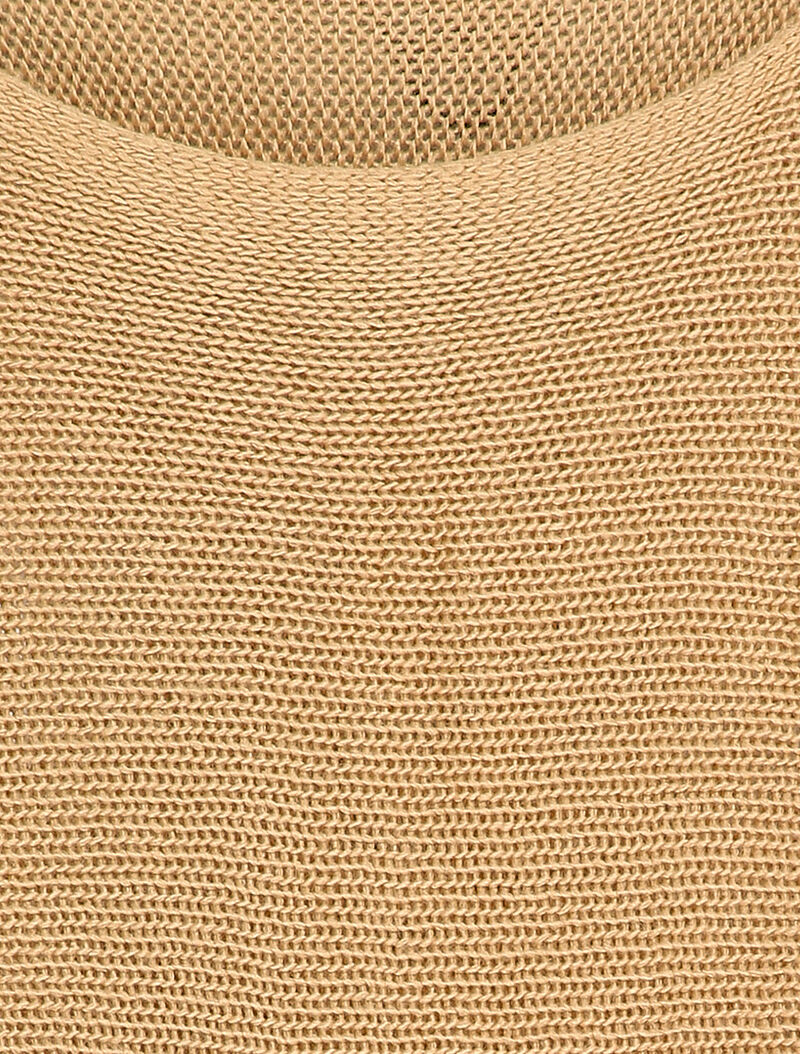 Pull à col bénitier et manches dolman - Camel - 3