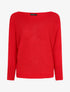 Pull à col bénitier et manches dolman - Rouge - 4