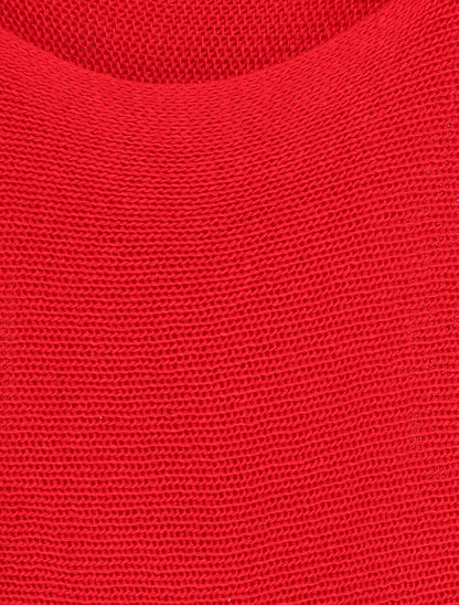 Pull à col bénitier et manches dolman - Rouge - 3