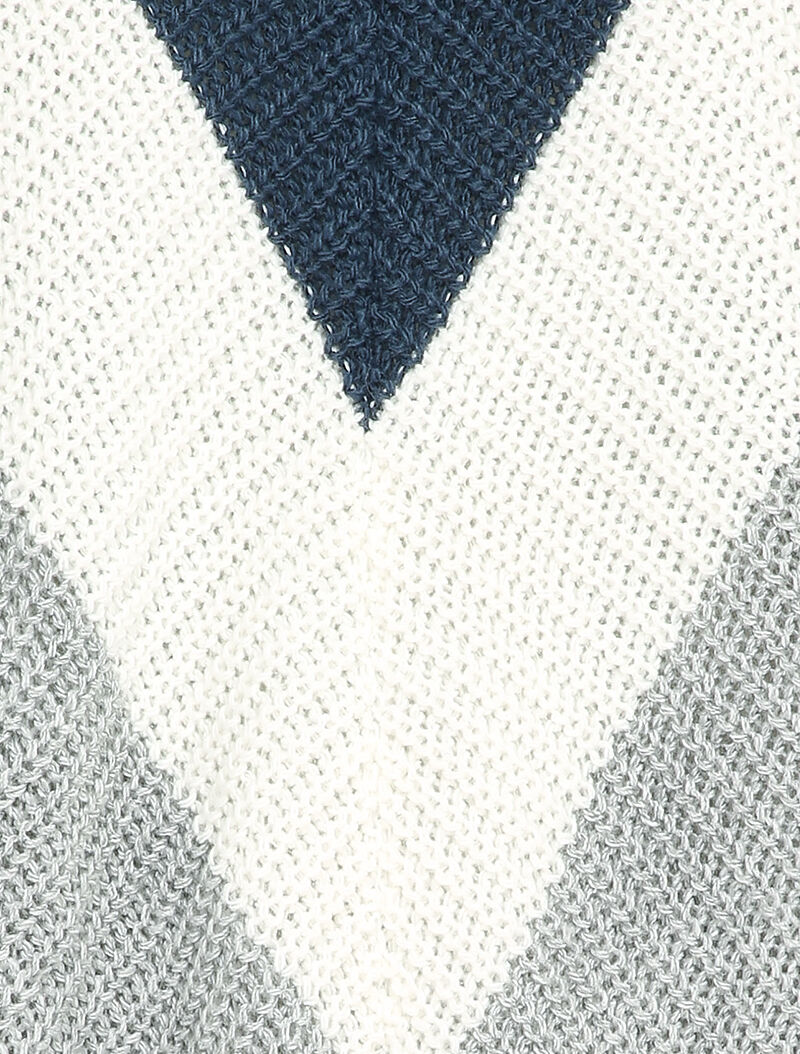 Pull style poncho à bords asymétriques - Bleu - 3
