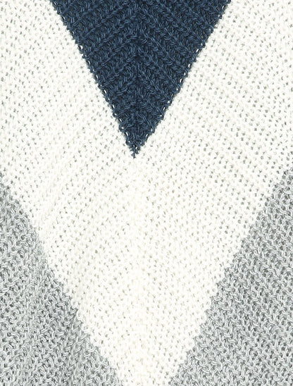 Pull style poncho à bords asymétriques - Bleu - 3