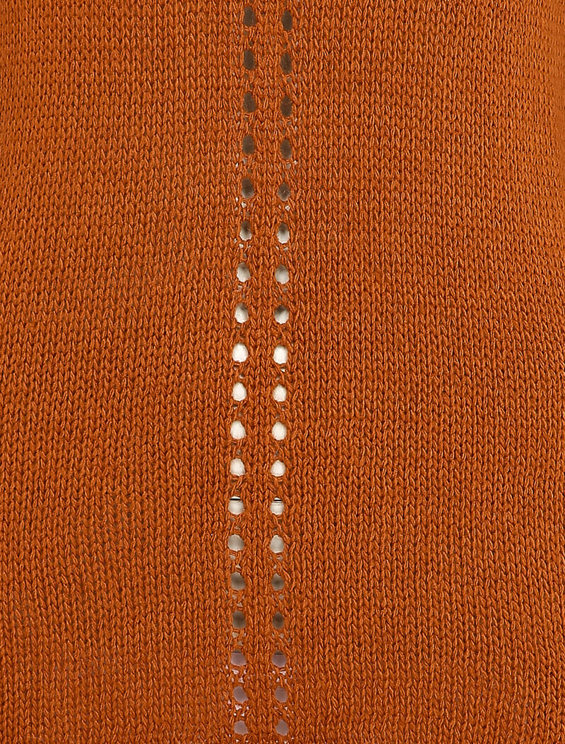 Pull à dos long ajouré et stylisé - Rouille - 3