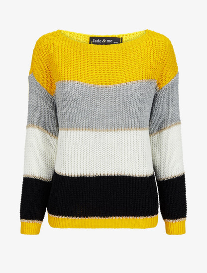 Pull color block à détails irisés - Jaune - 4