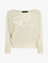 Pull chauve-souris à imprimé LOVE - Beige - 4