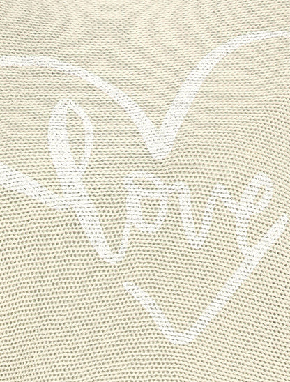 Pull chauve-souris à imprimé LOVE - Beige - 3