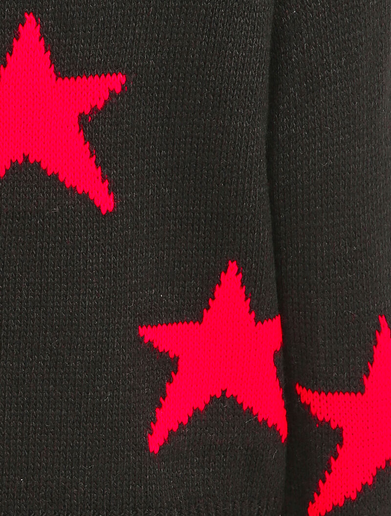 Pull à col roulé à bords effilochés et imprimé étoiles - Noir - 3