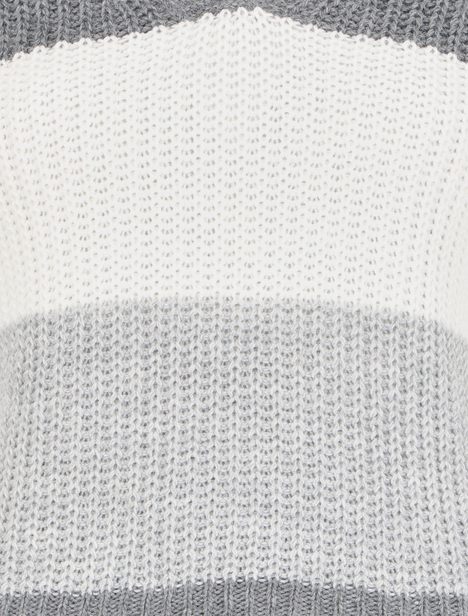 Pull rayé à col et dos en V - Gris - 3