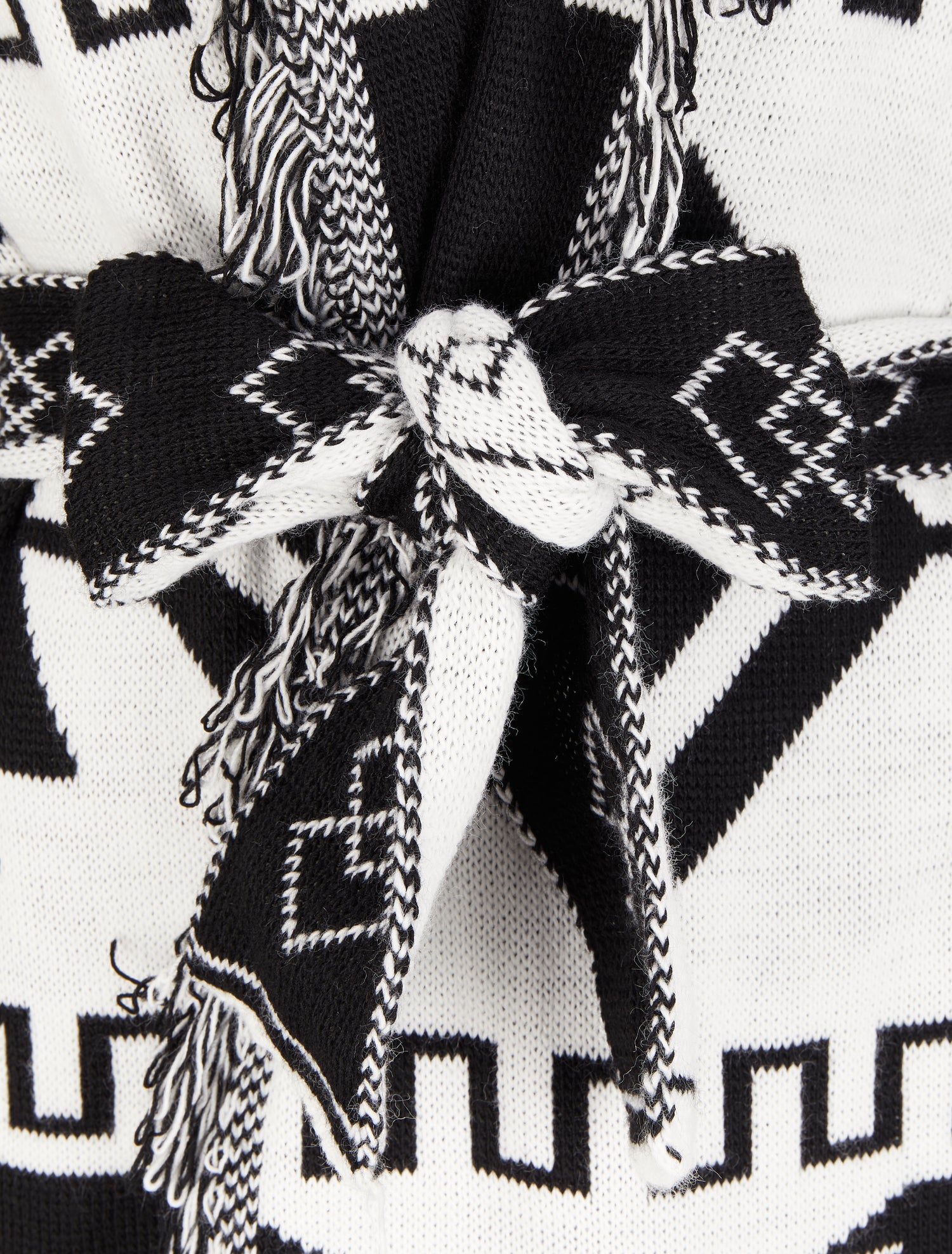 Cardigan à franges imprimé aztèque - Noir - 3